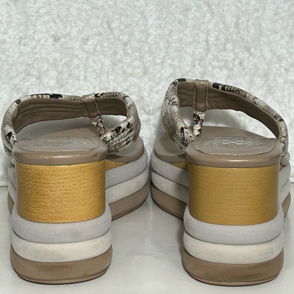 Vince Camuto Womens SnakePrint Platform Perseena Wedge Thong Sandals Shoes SZ 10 - Picture 4 of 12